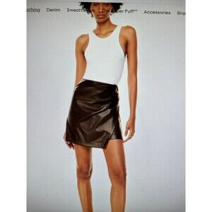 Wilfred Angie vegan leather skirt size 0